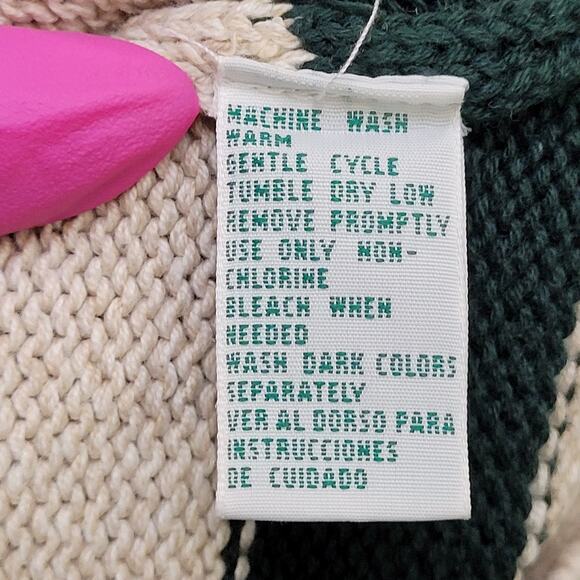 IZOD Collared Sweater Large 21x27 Beige Blue - Picture 6 of 12